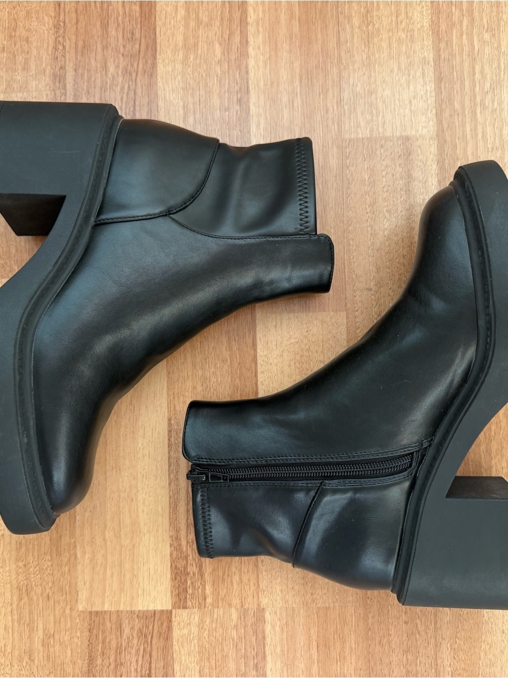Madden Girl Black Platform Zip Ankle Boots